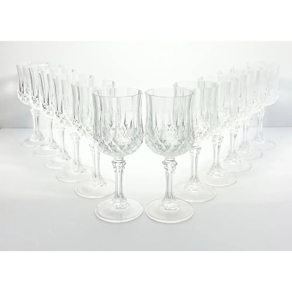 Cristal d’Arques “Longchamp” Set of 12 Crystal Wine Glasses 6 1/2” 6oz